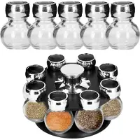 Springos Rotatif Porte-Pivotants, 8 Pots Verre, Présentoir À Épices, Organiseur