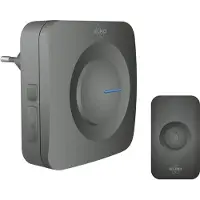 Elro Sonnette de porte sans fil DB3000 - Récepteur Plug-in - 64 Mélodies - Distance sans fil : 300m - Noir