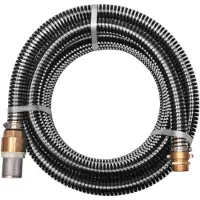 vidaXL Tuyau d'aspiration avec raccords en laiton 15 m 25 mm noir