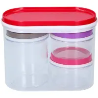 Alpina Kitchen & Home Boîte de rangement 4 pcs, Boîte de conservation, Transparent