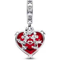 Pandora Disney Mickey & Minnie Mouse Baiser rouge verre de Murano Charm, (Argent sterling 925, Verre)