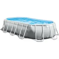 Intex Prism 503x274x122 Cm Steel Oval Pool Frame Above Ground Gris 13365 Liters