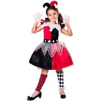 MOM Arlequina Girl Costume Beige 5-6 Years Enfants