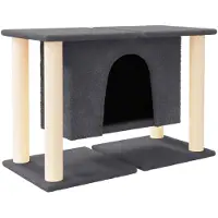 vidaXL Arbre à chat avec colonnes à griffer en sisal gris foncé 50 cm