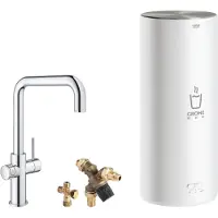 GROHE Red 3IN1 kokendwaterkraan - U uitloop - 7L boiler - mengventiel chroom 30144001