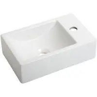 Plieger Houston Fontein 37x23cm 1 Taphole auf der rechten Matte Weiss (0271066) (230 mm, 370 mm)