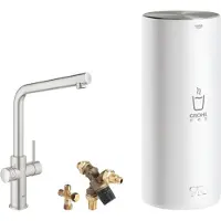 GROHE Robinet de fin de cuisson Red avec bec en L et combiné Supersteel