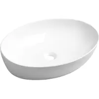 Hak Sapho Lave-mains - Lavabo Pera 625x420 mm, sans trou pour mitigeur, sans trop-plein, blanc AR457