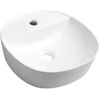 Hak Sapho Washbasins - Lavabo Lugano, diamètre 40,5 cm, avec 1 trou pour robinet, blanc AR491