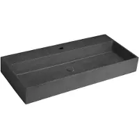 Hak Sapho Quadrado - Plan vasque 960x440 mm, avec 1 point d'amorçage, granit noir AR466