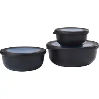 Mepal - Multikom Cirqula coffret fraîcheur - 350 + 750 + 1250 ml - Rond - Noir nordique