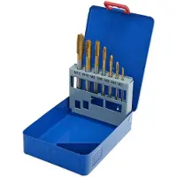HBM Jeu de 7 pièces HSS - Cobalt étamé pour taraudage machine M3-12