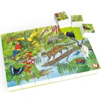 Hubelino Puzzle Le monde animal dans la forêt tropicale (
