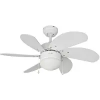 EDM Aral 50w Ceiling Fan 76 Cm Blanc One Size / EU Plug 220V