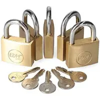 EDM Padlock 40x23 Mm 5 Units Doré
