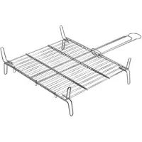 Gourmet Kitchen Grille Bbq Double 45x45cm Retournement Facile -