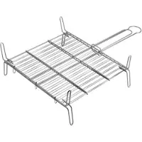 Gourmet Kitchen Grille Double Bbq 50x50cm Cuisson Homogène Et Retournement Facile -