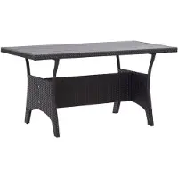 vidaXL Table de jardin noire 120x70x66 cm Poly rotin