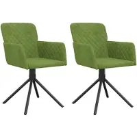 vidaXL Chaise de salle à manger 2 pcs. Pivotantes Vert clair Velours