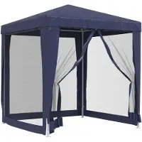 vidaXL Tente de réception avec 4 parois latérales en maille bleue 2x2 m HDPE