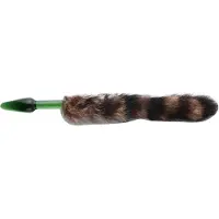 Auxfun Fluffy Butt Plug Queue de renard Bouchon en verre vert