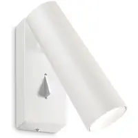 Ideal Lux Applique murale moderne en métal à tuyau Blanc Led 7W 3000K Lumière chaude