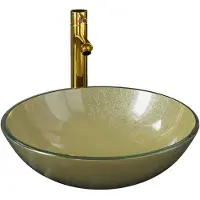 vidaXL Salle de bain lavabo avec robinet et vidage or