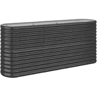 vidaXL Lit surélevé Acier revêtu par poudre 152x40x68 cm Anthracite