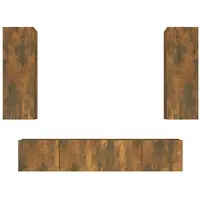 vidaXL Ensemble de meubles TV 4 pièces chêne fumé bois composite