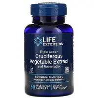 Life Extension , Extrait Triple de Légumes Crucifères avec Resvératrol, 60 Gélules Végétariennes