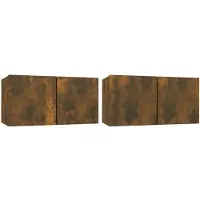 vidaXL Armoires murales TV 2 pcs. Chêne fumé 60x30x30 cm