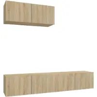 vidaXL Ensemble d'armoires TV 3 pièces en bois composite chêne Sonoma