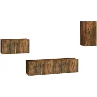 vidaXL Ensemble de meubles TV 4 pièces chêne fumé bois composite