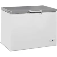 CombiSteel Congélateur coffre 305L – Couvercle en acier inoxydable, verrouillable, éclairage LED