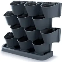 Prosperplast Cascade Garden Vertical 68.5x19x54.6 Cm Flowerpot Noir