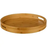 5 Five Round Bamboo Tray D40 Doré