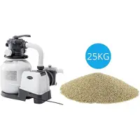 Intex - Pompe à sable 7900 L/h & sable de filtration 25 kg