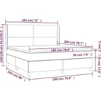 vidaXL Lit boxspring avec matelas noir 180x200 cm similicuir