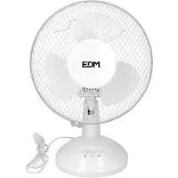 EDM Ventilateur De Table Blanc 25w Compact, Silencieux, Rafraîchissant 23cm -