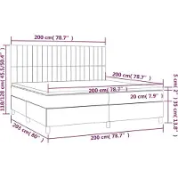 vidaXL Lit boxspring avec matelas brun foncé 200x200 cm Tissu