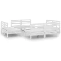 vidaXL Ensemble salon de jardin 8 pièces blanc pin massif