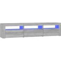 vidaXL Armoire TV avec lampes LED Gris Sonoma 180x35x40 cm