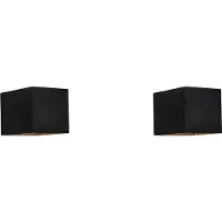 QAZQA Lot de 2 appliques murales modernes noires - Transfer