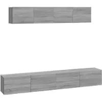 vidaXL Ensemble de 4 meubles TV Gris Sonoma Bois composite