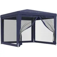 vidaXL Tente de réception avec 4 parois latérales en maille bleue 3x3 m HDPE
