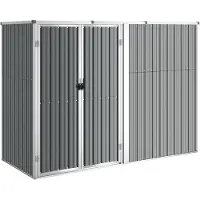 vidaXL Abri de jardin Gris 225x89x161 cm Acier galvanisé