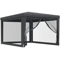 vidaXL Tente de réception avec 4 parois latérales en maille Anthracite 3x4 m HDPE