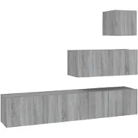 vidaXL Ensemble de 4 meubles TV Gris Sonoma Bois composite
