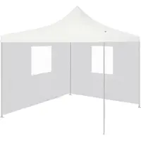 vidaXL Tente De Réception Pliable Avec 2 Parois 2x2 M Acier Blanc