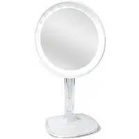 Uniq Miroir de maquillage LED Halo avec grossissement 10x - Blanc, 17 cm de diamètre